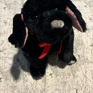 Black Stuffed Dog with Red Bow